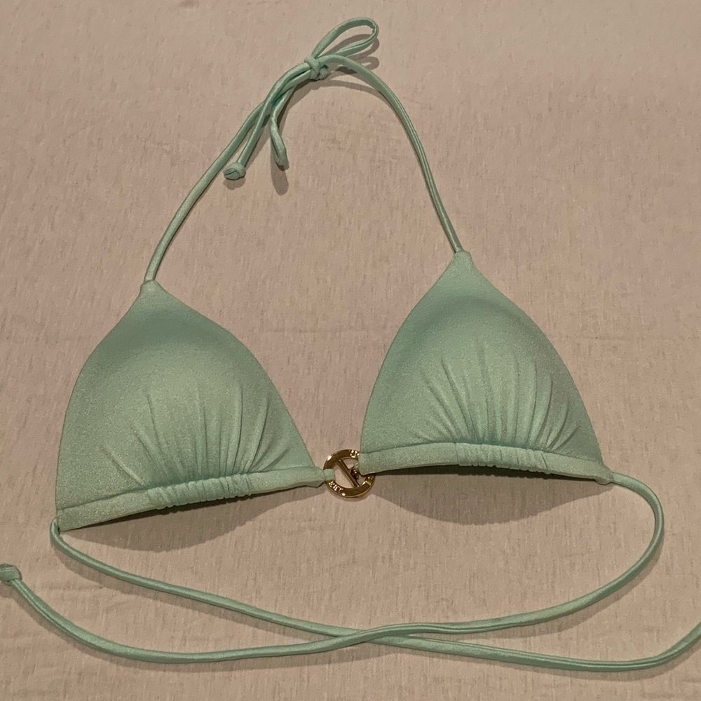 Metallic lightly padded bikini top
